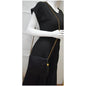 CHANEL Vintage Quilted Satin Tassel Shoulder Bag Black