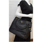 PRADA Sughero Vitello Daino Leather Tote Shoulder Bag Black