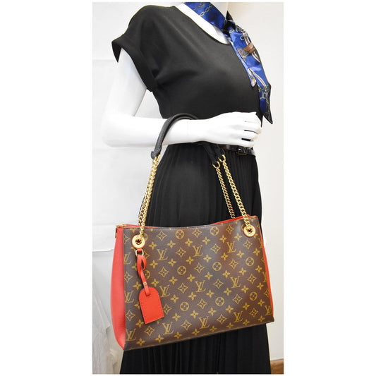 LOUIS VUITTON Surene MM Monogram Canvas Shoulder Bag Cerise
