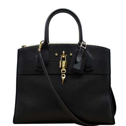LOUIS VUITTON City Steamer MM Leather Shoulder Bag Noir
