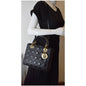 CHRISTIAN DIOR Medium Lady Dior Lambskin Shoulder Bag Black