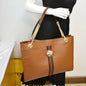 GUCCI Rajah Large Leather Tote Shoulder Bag Brown 537219