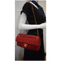 CHANEL Chic Quilt Flap Iridescent Leather Shoulder Bag Red