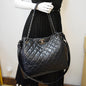 CHANEL Glazed Aged Calfskin Distressed Tote Shoulder Bag Blue