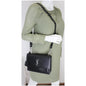 YVES SAINT LAURENT Monogram Sunset Medium Braided Shoulder Bag Black