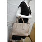PRADA City Twin Pocket Calf Leather Tote Shoulder Bag Taupe