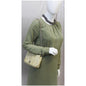 CHANEL Crocodile Quilted Classic Flap Shoulder Bag Beige