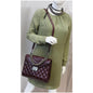 CHANEL Quilted Sheepskin Flap Bag With Handle Shoulder Bag Burgundy