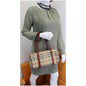 BURBERRY Barrel Haymarket Check Coated Canvas Shoulder Bag Red