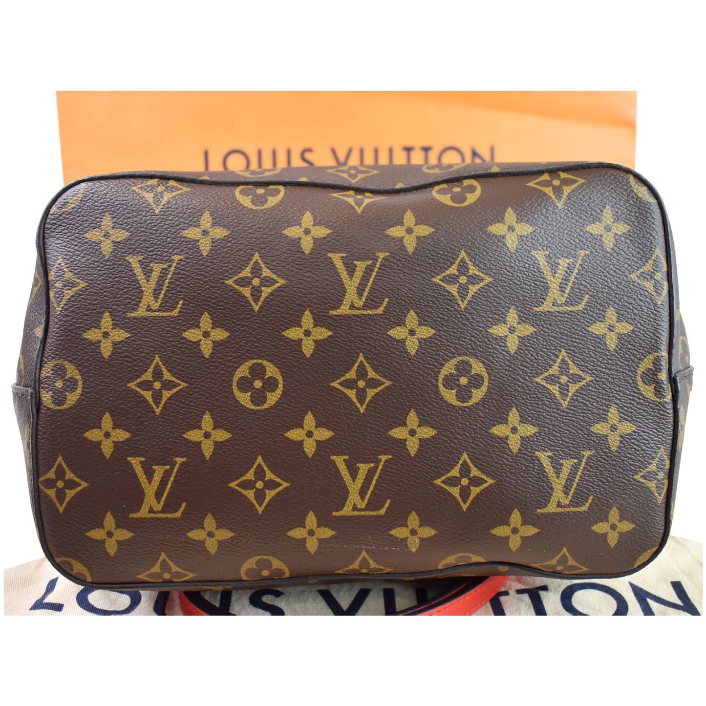 LOUIS VUITTON Neonoe Monogram Canvas Shoulder Bag Coquelicot