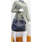 PRADA Milano Leather Shoulder Bag Navy Blue