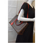 LOUIS VUITTON  Flower Monogram Canvas Tote Shoulder Bag Brown/Red