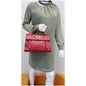 YVES SAINT LAURENT Muse Two Medium Calfskin Satchel Shoulder Bag Red