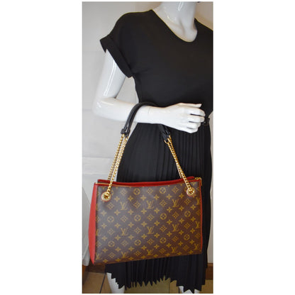 LOUIS VUITTON Surene MM Monogram Canvas Shoulder Bag Cerise