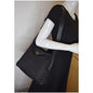 PRADA Nylon Leather Strap Shoulder Bag Black