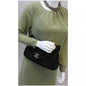 CHANEL CC Half Moon Quilted Satin Clutch Black