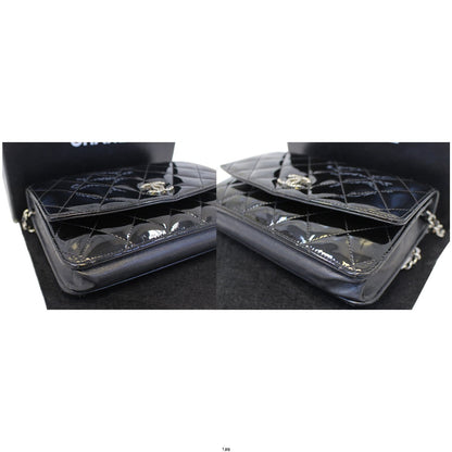 CHANEL Wallet On Chain Patent Leather Shoulder Crossbody Bag
