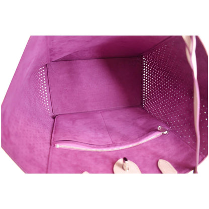 LOUIS VUITTON Lockme Cabas Perforated Leather Shoulder Bag Pink