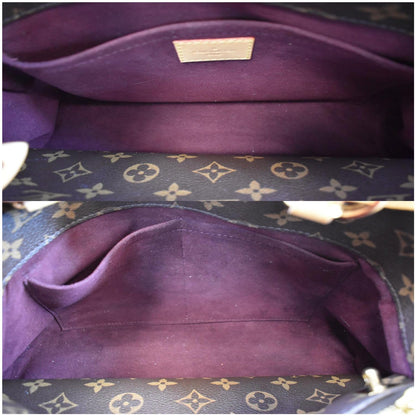 LOUIS VUITTON Montaigne MM Monogram Canvas Shoulder Bag Brown