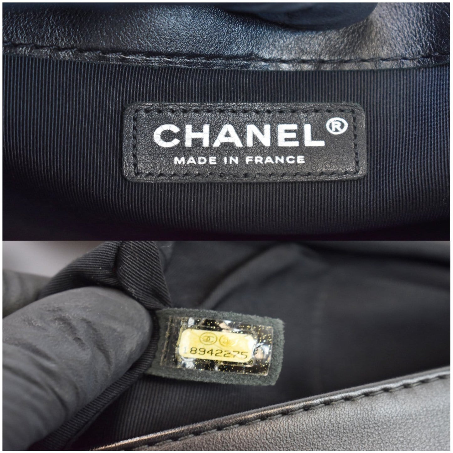CHANEL Boy Enchained Medium Calfskin Leather Flap Shoulder Bag Black