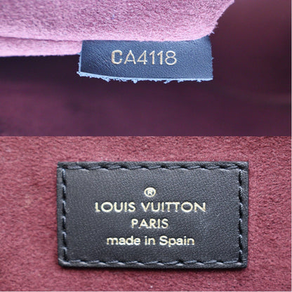 LOUIS VUITTON V MM Monogram Canvas Tote Shoulder Bag Bordeaux