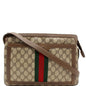GUCCI Vintage Web Detail GG Canvas Shoulder Bag Beige