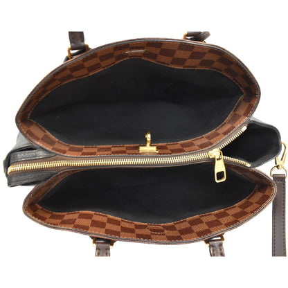 LOUIS VUITTON Normandy Damier Ebene Shoulder Bag Brown