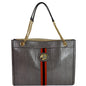 GUCCI Rajah Large Snakeskin Tote Shoulder Bag Dusty Grey