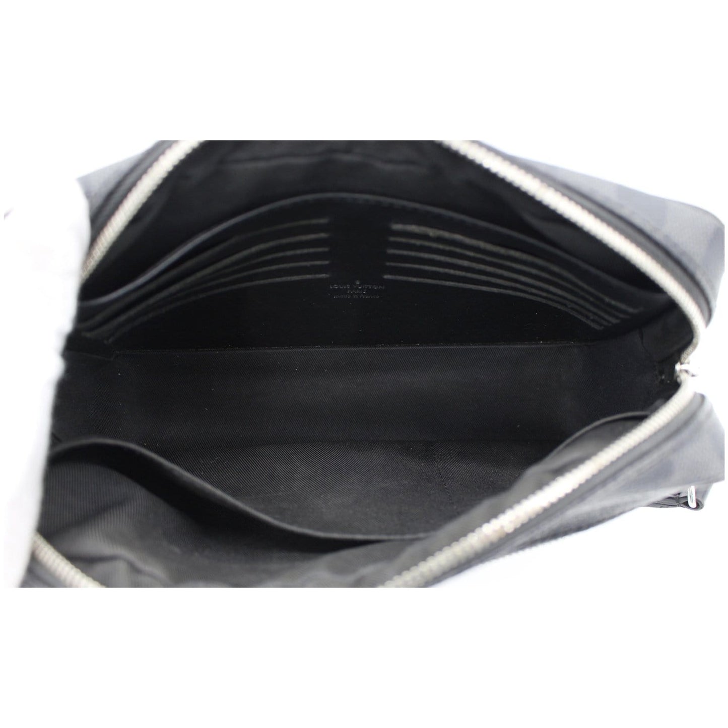LOUIS VUITTON Alpha Damier Graphite Canvas Pouch Clutch Bag Black