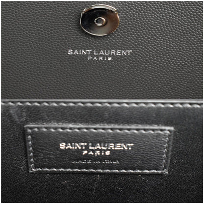 YVES SAINT LAURENT Kate Large Grain De Poudre Leather Shoulder Bag Grey