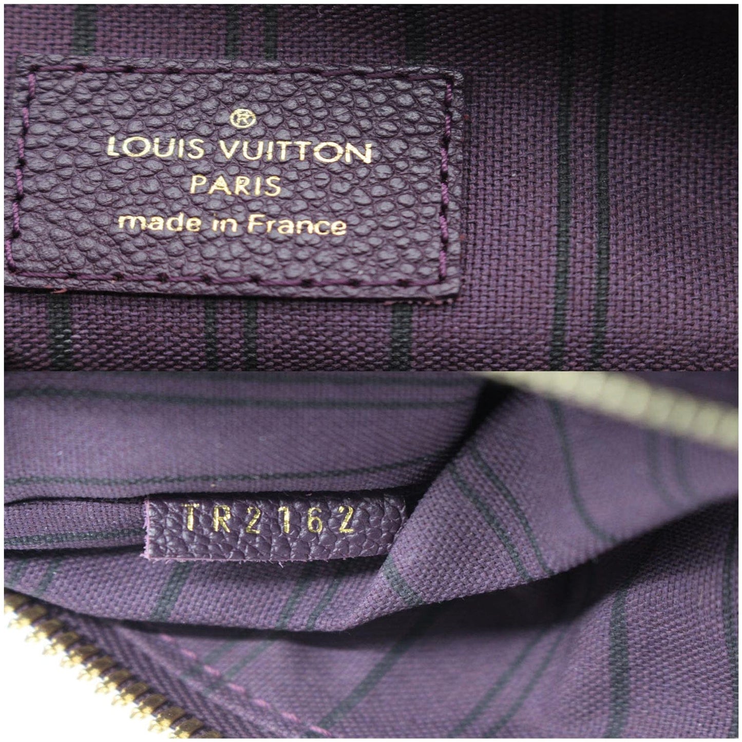 LOUIS VUITTON Lumineuse PM Monogram Empreinte Leather Shoulder Bag Plum