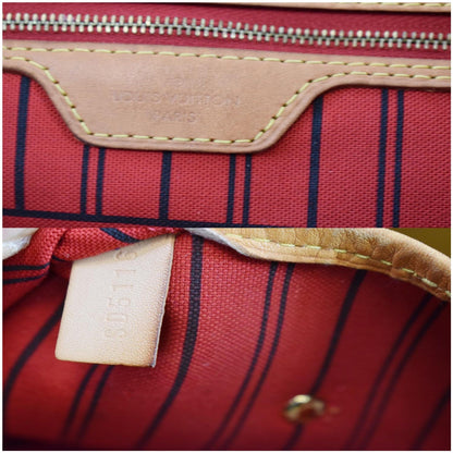 LOUIS VUITTON Neverfull Monogram Canvas Tote Shoulder Bag Brown
