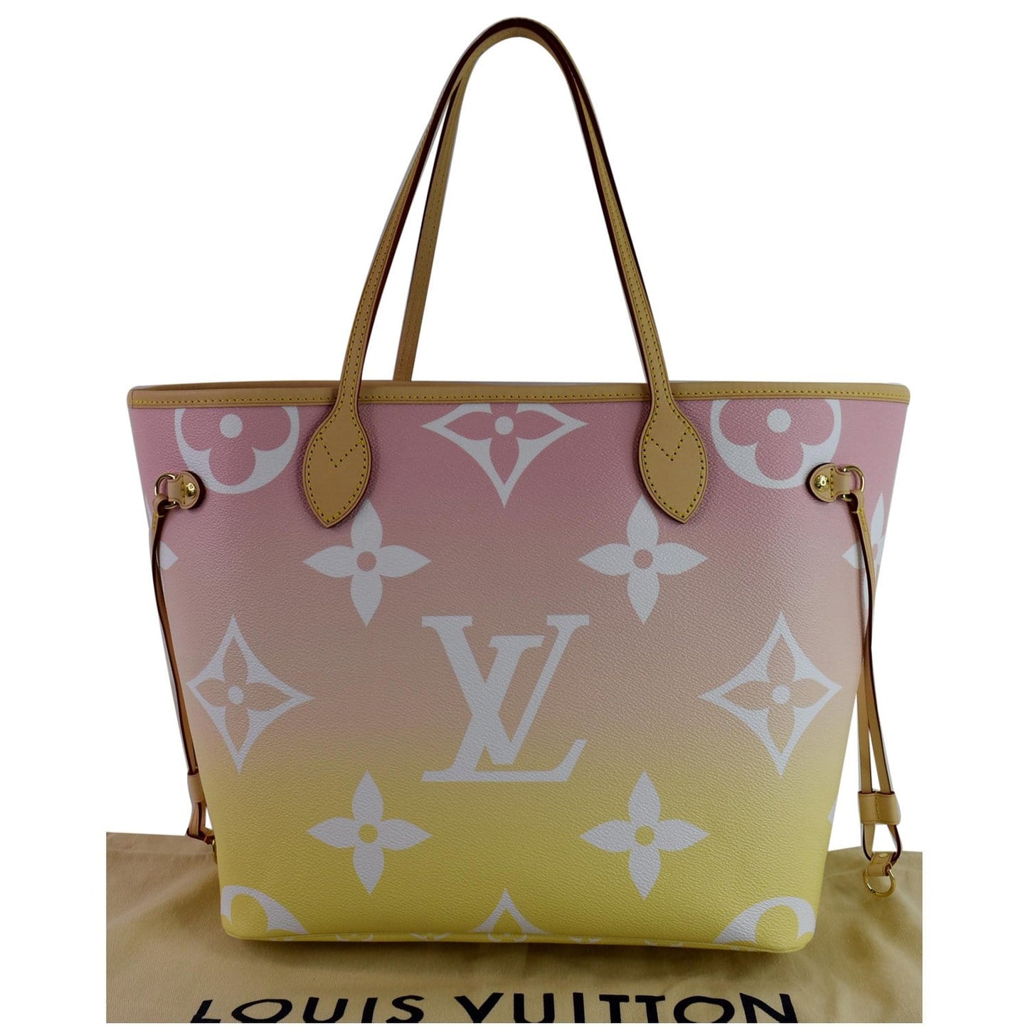LOUIS VUITTON Neverfull MM Pool Monogram Giant Tote Shoulder Bag Light Pink