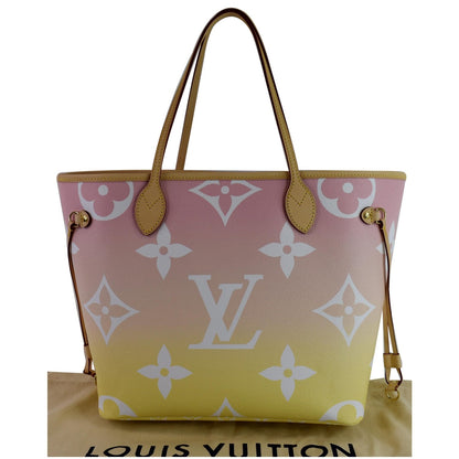 LOUIS VUITTON Neverfull MM Pool Monogram Giant Tote Shoulder Bag Light Pink