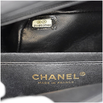 CHANEL Mini Rectangular Flap Quilted Lambskin Leather Shoulder Bag Black
