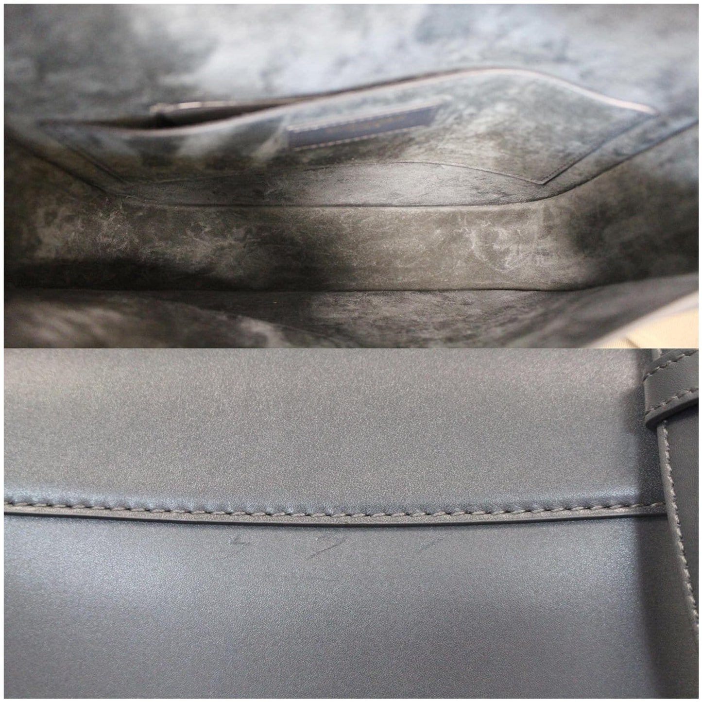 YVES SAINT LAURENT Betty Smooth Leather Shoulder Bag Grey - Last Call