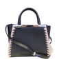 FENDI Petite 2Jours Whipstitch Leather Tote Shoulder Bag Black