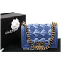 CHANEL Boy The 27th Mini Denim Shoulder Bag Blue
