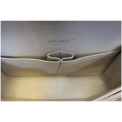 CHANEL Classic Jumbo Double Flap Caviar Leather Ivory Shoulder Bag