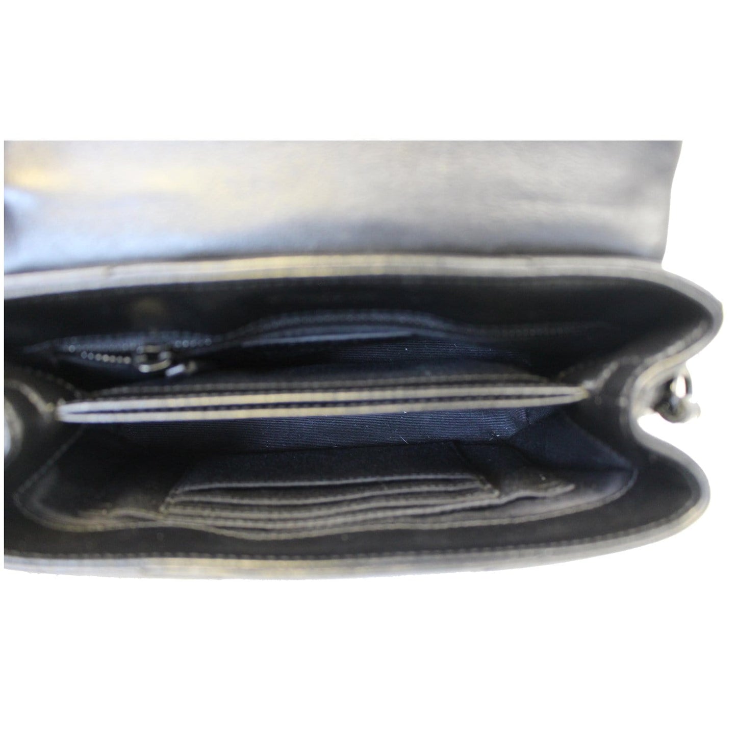 YVES SAINT LAURENT Matelasse Loulou Monogram Calfskin Shoulder Bag Black