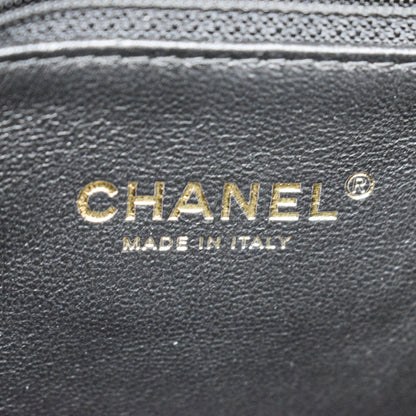 CHANEL Coco Mini Top Lizard Handle Caviar Leather Shoulder Bag Black