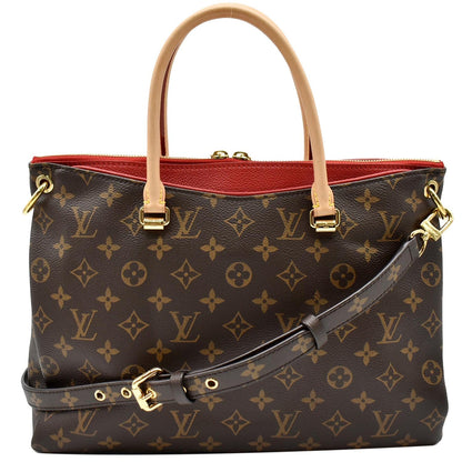 LOUIS VUITTON Pallas Monogram Canvas 2Way Shoulder Bag Red