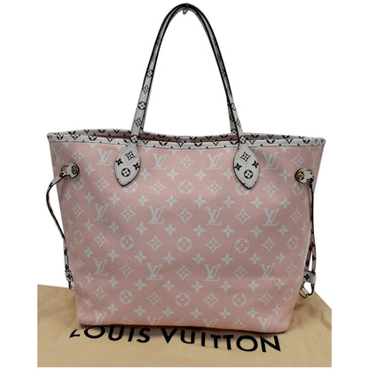 LOUIS VUITTON Giant Neverfull MM Monogram Canvas Shoulder Bag Red/Pink