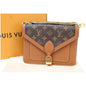 LOUIS VUITTON Biface Calfskin Monogram Canvas Shoulder Bag Brown