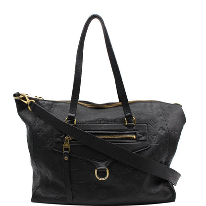 LOUIS VUITTON Lumineuse PM Monogram Empreinte Leather Shoulder Bag Black