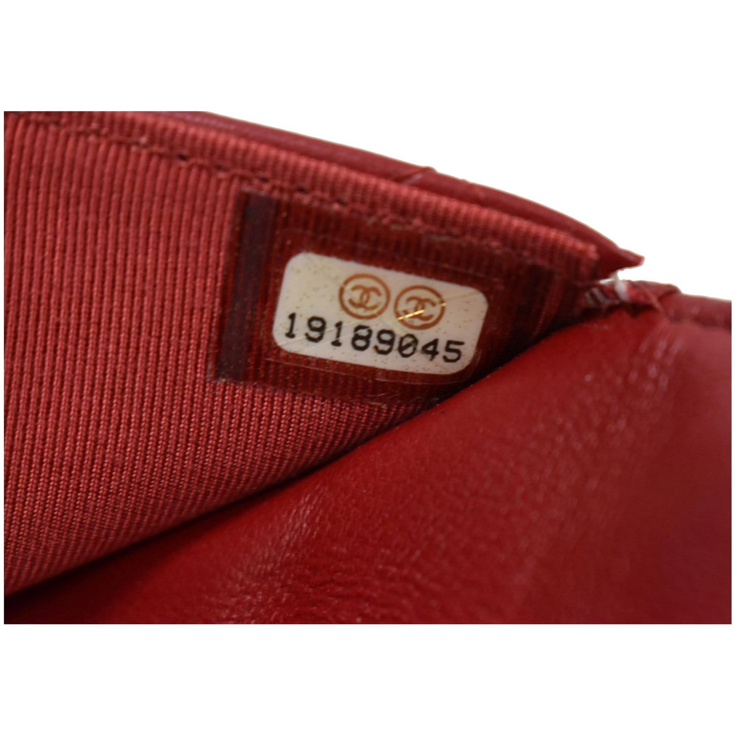 CHANEL CC WOC Leather Wallet On Chain Shoulder Bag Red