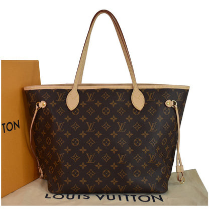 LOUIS VUITTON Neverfull MM Monogram Canvas Shoulder Bag Brown