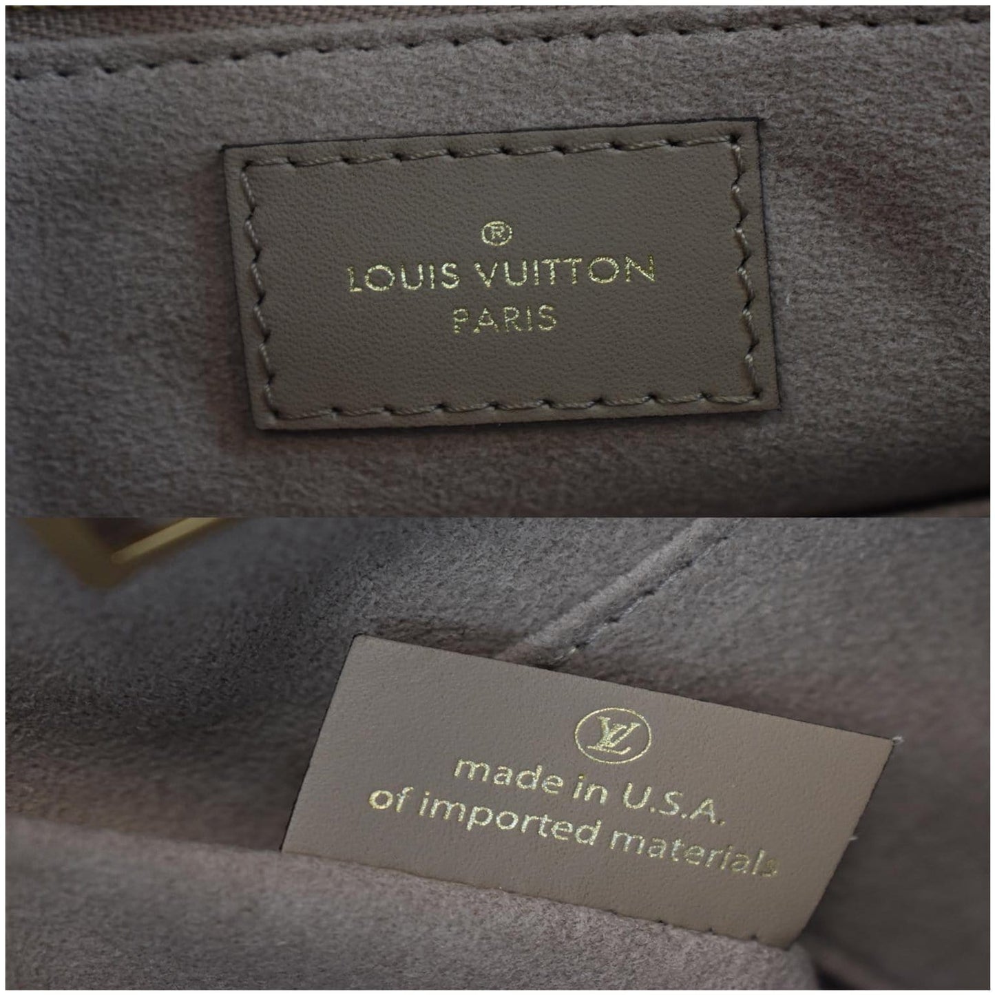 LOUIS VUITTON Onthego MM Monogram Empreinte Shoulder Bag Tourterelle