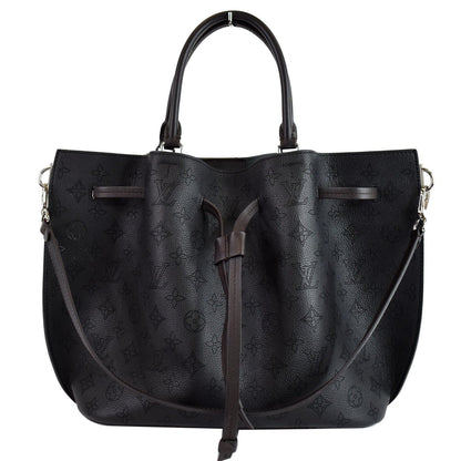 LOUIS VUITTON Girolata Monogram Mahina Leather Shoulder Bag Black
