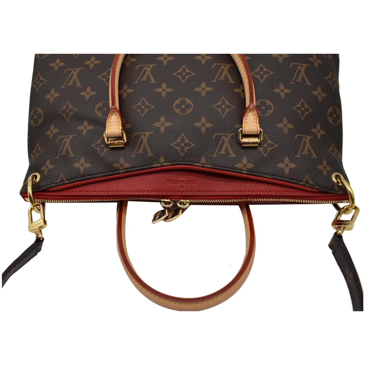 LOUIS VUITTON Pallas Monogram Canvas 2Way Shoulder Bag Red